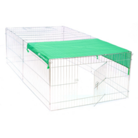 Konijnenren Topmast Verzinkt Staal Maat XL &ndash; Ruime Inklapbare Buitenren voor Konijnen &amp; Knaagdieren 144x112x60 cm