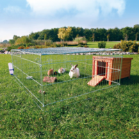 Konijnenren Topmast Verzinkt Staal Maat XL &ndash; Ruime Inklapbare Buitenren voor Konijnen &amp; Knaagdieren 144x112x60 cm