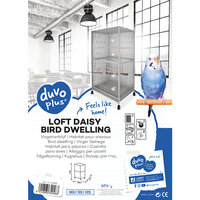 Kamervoli&egrave;re Duvo+ Loft Daisy Licht/Grijs &ndash; Ruime Verrijdbare Voli&egrave;re voor Parkieten &amp; Vinken 100x76x182 cm