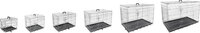 Hondenbench Flamingo Keo Zilver Maat M &ndash; Opvouwbare Gegalvaniseerde Draadbench met 2 Deuren &amp; Handvat 77x47x54 cm