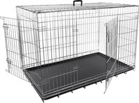 Hondenbench Flamingo Keo Zilver Maat XXL &ndash; Opvouwbare Gegalvaniseerde Draadbench met 2 Deuren &amp; Handvat 120x76x82 cm