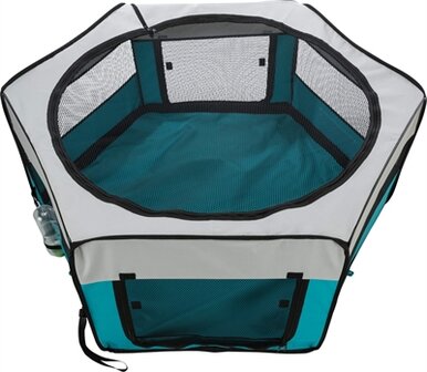 Kleindierenren Trixie Inklapbaar &ndash; Ren voor Binnen &amp; Buiten met Uitneembare Bodem, Net &amp; Transporttas 130x130x55 cm
