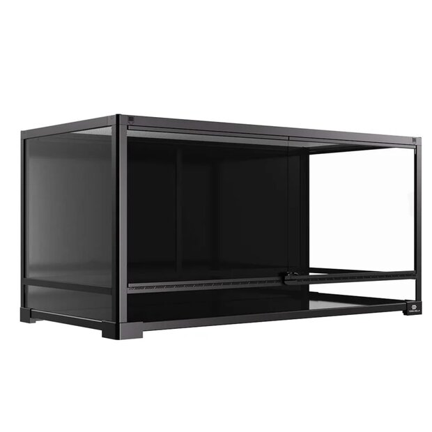 Terrarium knockdown Zwart + terrariumkast 90x45x121cm