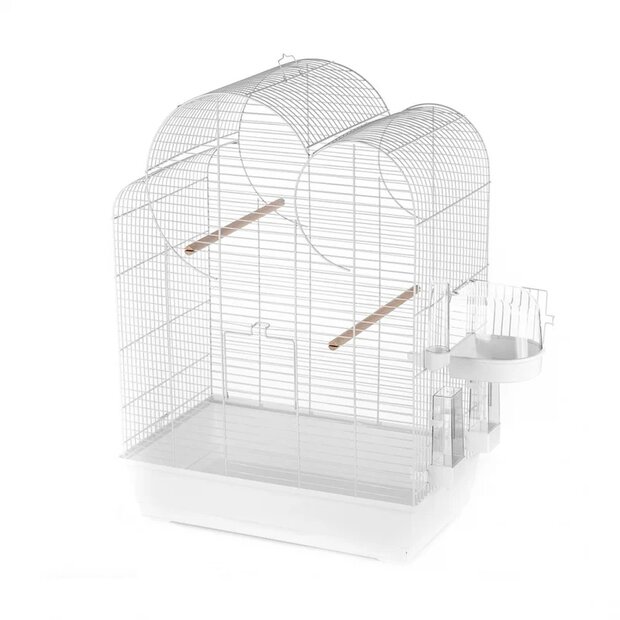Vogelkooi Duvo Eliza &ndash; Witte Binnenkooi voor Parkieten, Agaporniden en Valkparkieten