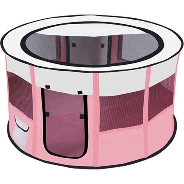 Puppyren rond nylon roze