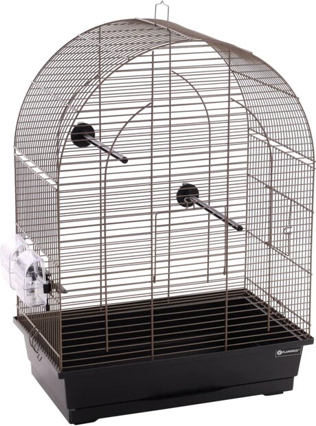 Vogelkooi Klara 2 &ndash; Taupe/Zwarte Binnenkooi voor Parkieten en Kanaries