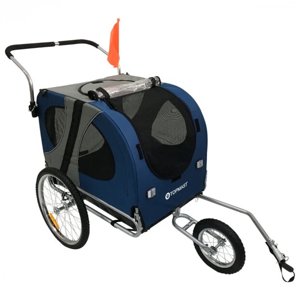 Easy Flow Hondenfietskar - Met Jogger Functie - Blauw - Large