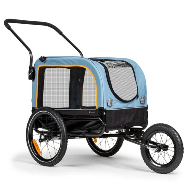 Hondenfietskar - Hondenbuggy VARIO 2-in-1 Blauw Zwart