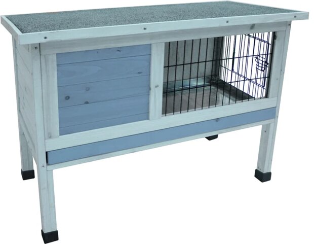 Konijnenhok Bugs Cottage Grijs &ndash; Houten buitenhok met nachthok en ren