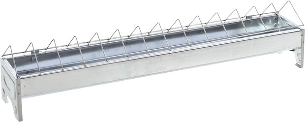 Voederbak pluimvee Herka rechthoekig zilver 73cm