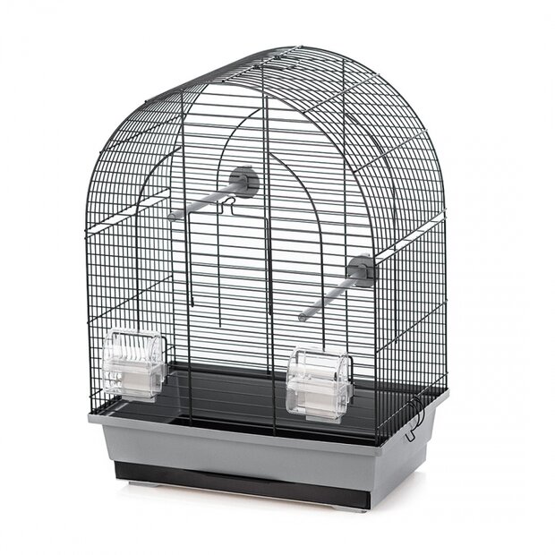 Vogelkooi Duvo Lusi 1 &ndash; Grijs/Zwarte Binnenkooi voor Parkieten en Kanaries