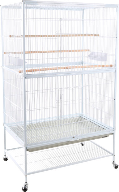 Voli&egrave;re Sumba &ndash; witte Binnenvoli&egrave;re voor Parkieten en Kanaries