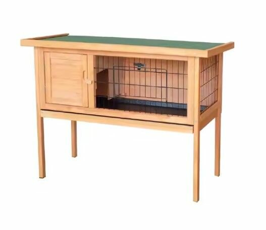 Konijnenhok Topmast Rex Hout &ndash; Buitenhok met Nachthok voor Konijn en Cavia 91x45x77 cm