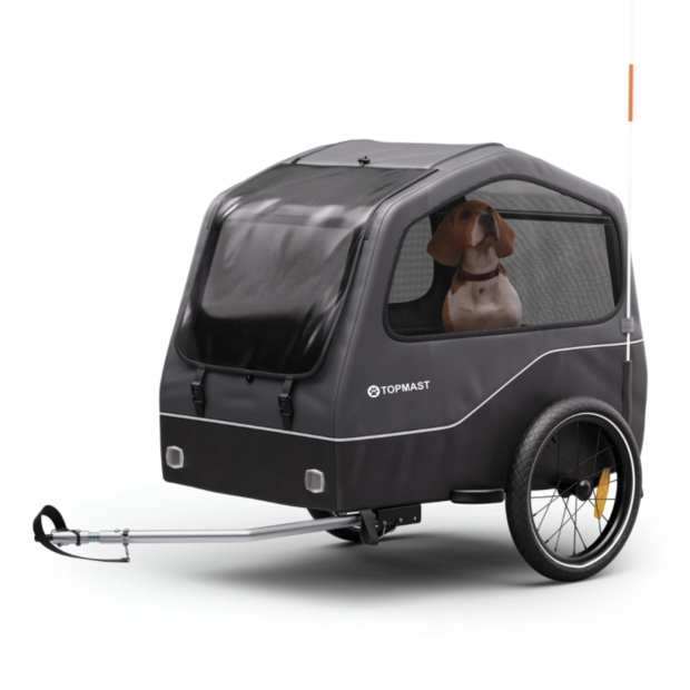 Hondenfietskar Topmast Gold Antraciet &ndash; Inklapbare Hondenaanhanger 334 Liter Max. 40 kg 90x72x142 cm