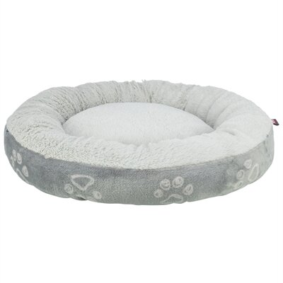 Hondenmand Trixie Jimmy Soft Rond Lichtgrijs &ndash; Knusse Pluche Hondenmand met Wendbaar Kussen &ndash; &Oslash; 50 / 70 cm