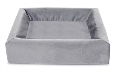 Bia bed royal fluweel hoes voor hondenmand grijs