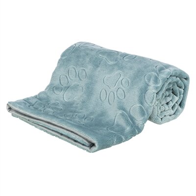 Hondendeken Trixie Barry Softpluche Blauw/Grijs &ndash; Zachte Tweelaags Deken met Velours-look &ndash; 2 Maten: 100x75 / 150x100 cm