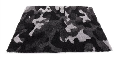 Vetbed Camouflage Grijs Gerecycled &ndash; Isolerende Zachte Ligmat voor Hond &amp; Pup 100x75 cm